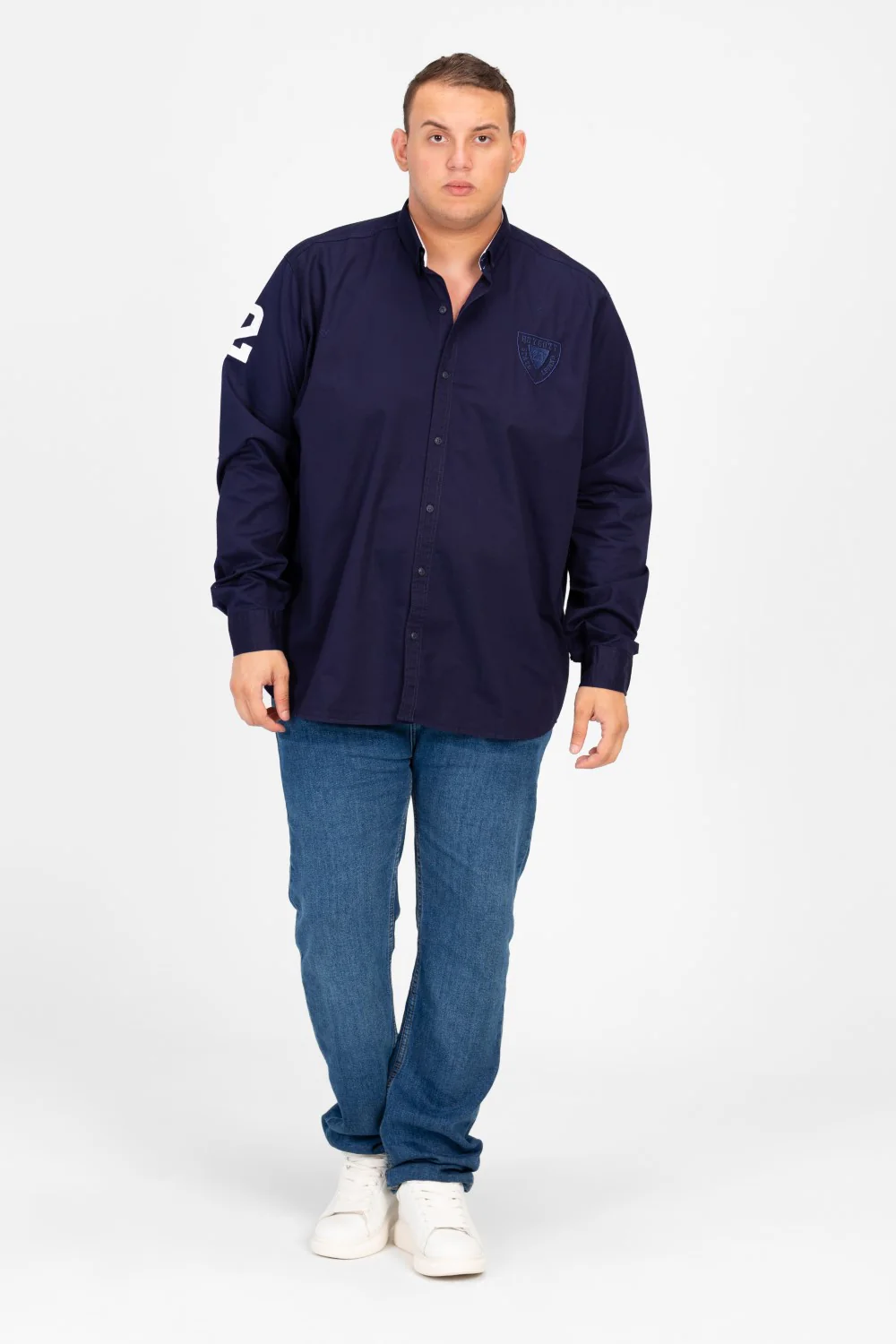 Men's Tomato Big Size Basic Long Sleeve Shirt - Image 8