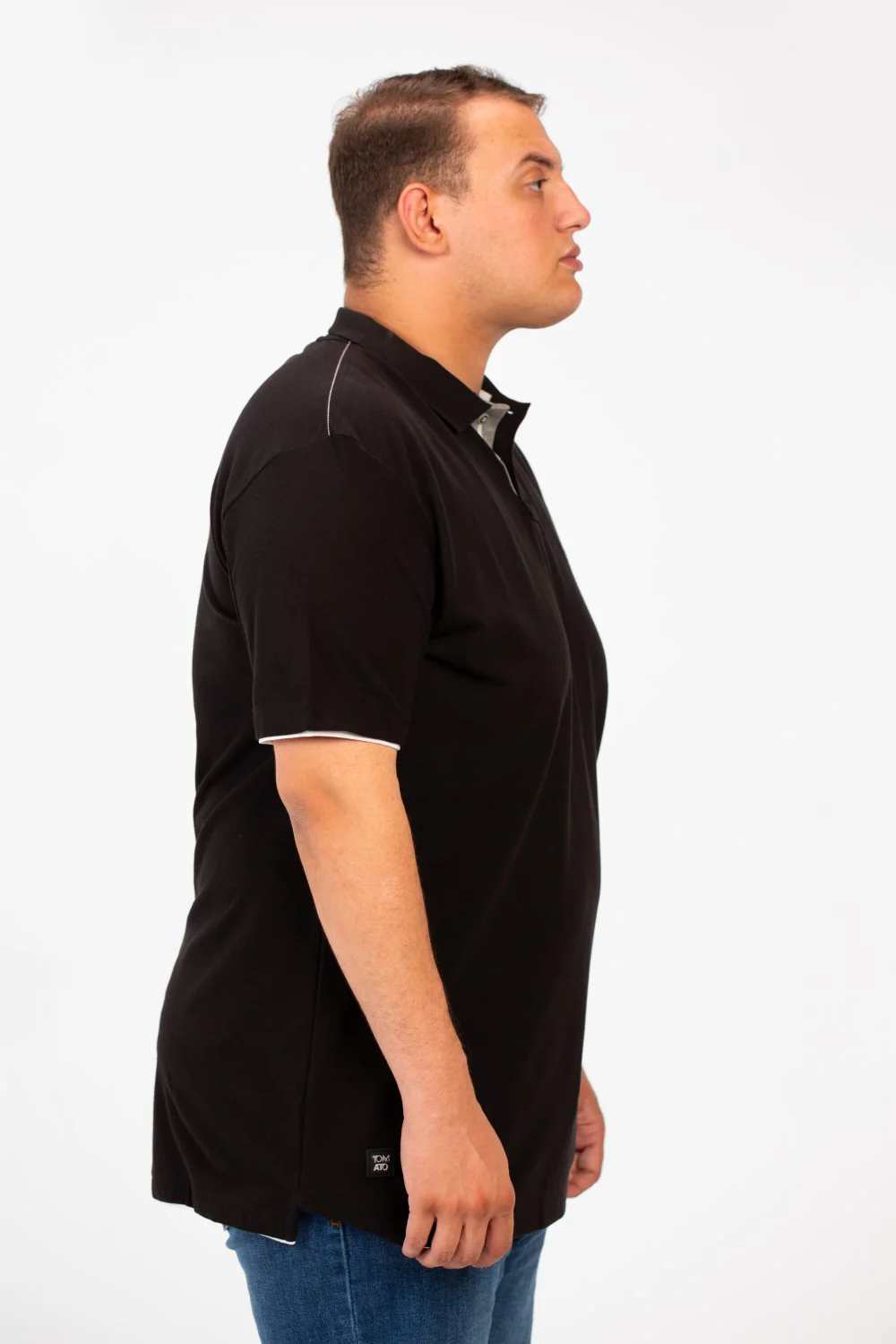 Men's Tomato Big Size Polo Short Sleeves T-Shirt In Basic Details - Image 7