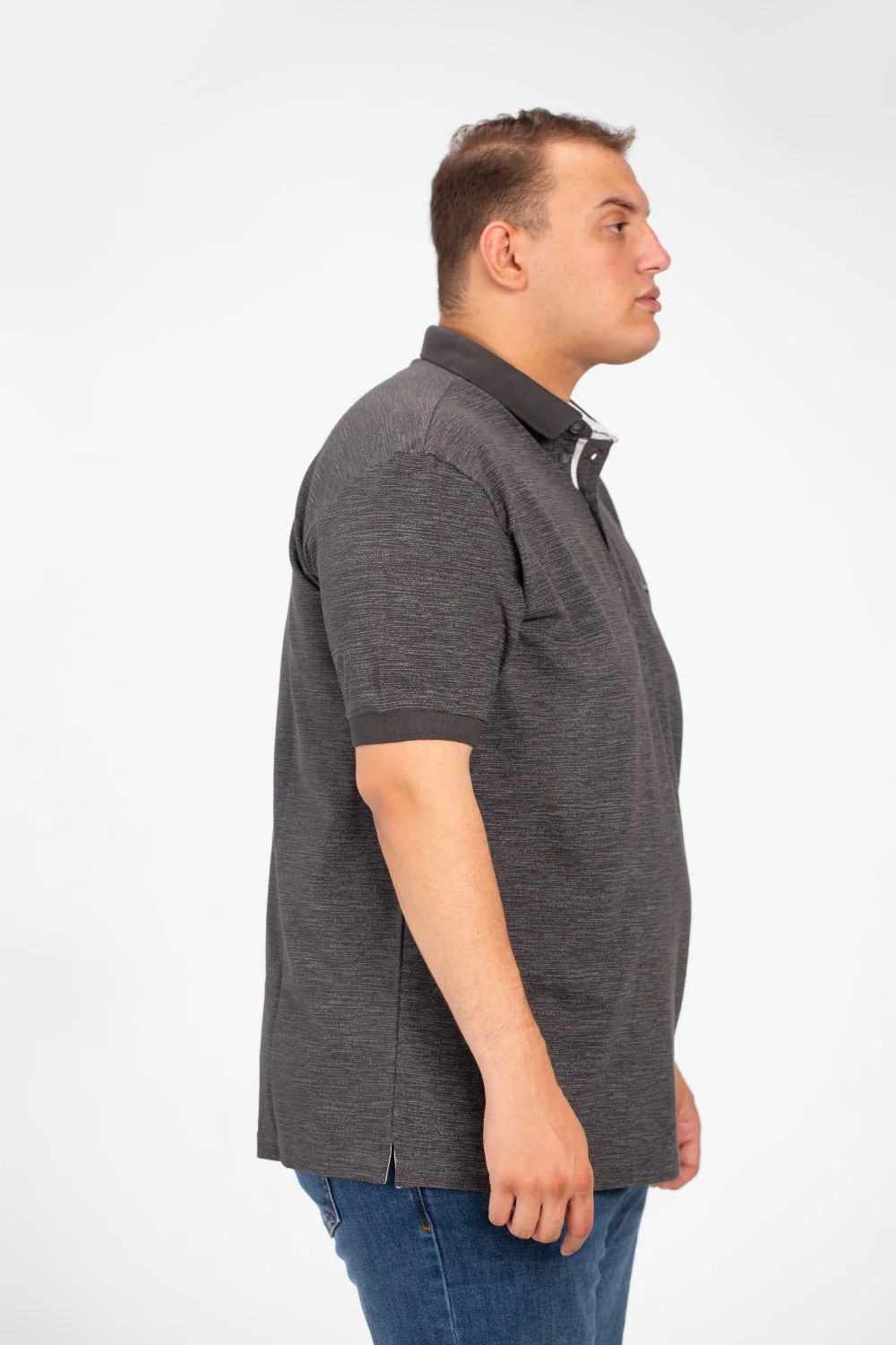 Men's Tomato Big Size Polo T-Shirt With Short Sleeves Comfortable And Practical Material - Image 3