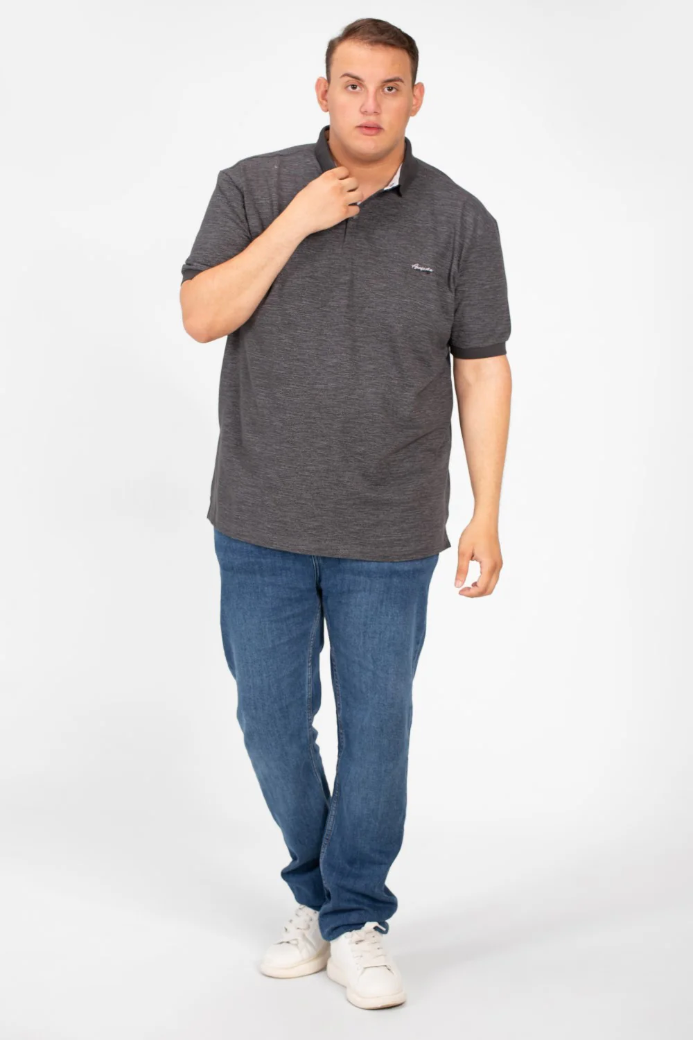Men's Tomato Big Size Polo T-Shirt With Short Sleeves Comfortable And Practical Material - Image 4