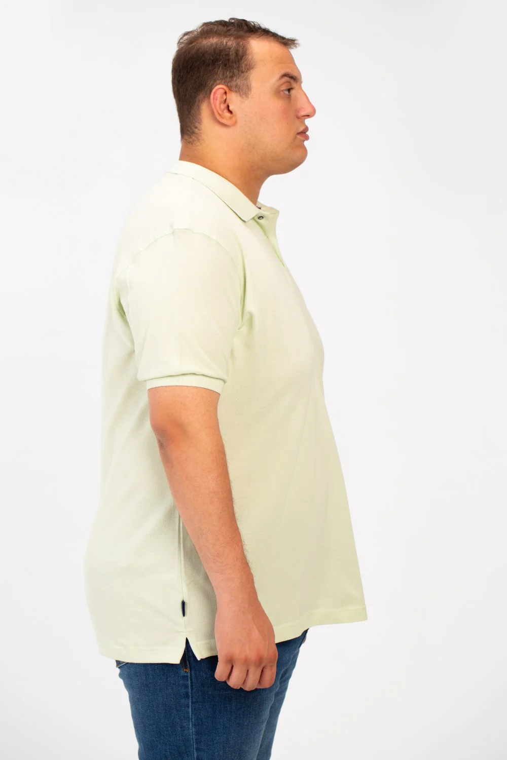 Men's Tomato Big Size Short Sleeve Polo T-Shirt With Basic Details - Image 11