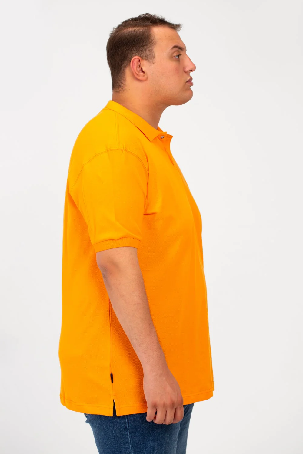 Men's Tomato Big Size Short Sleeve Polo T-Shirt With Basic Details - Image 19