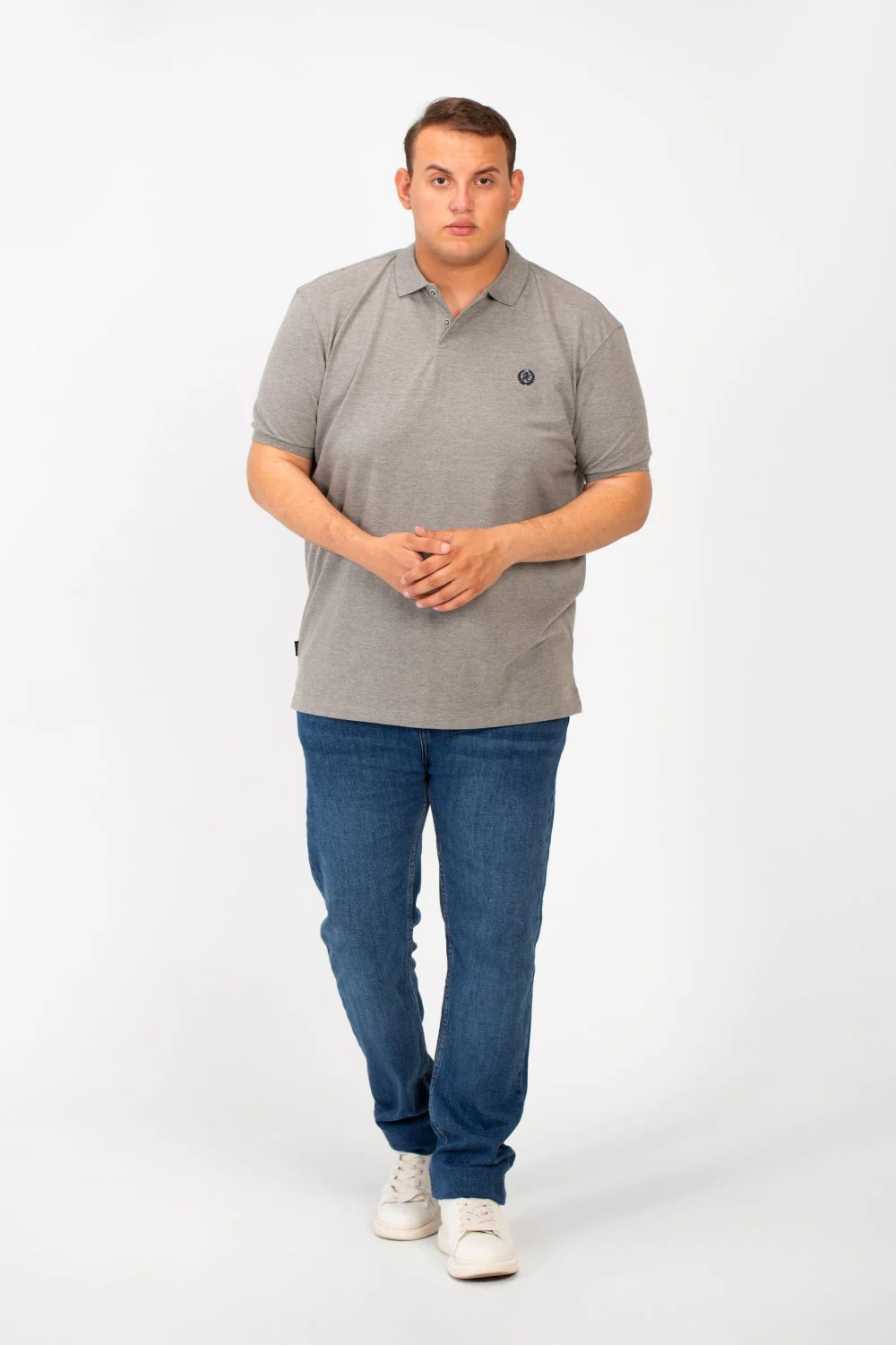 Men's Tomato Big Size Short Sleeve Polo T-Shirt With Basic Details - Image 8