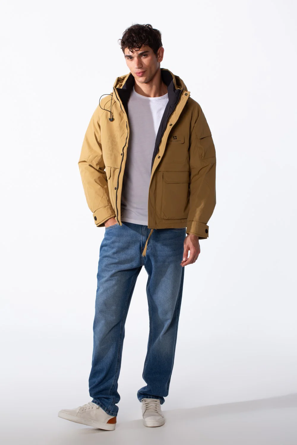 Men's Tomato Casual Waterproof Hood Long Sleeve Jacket - Image 3