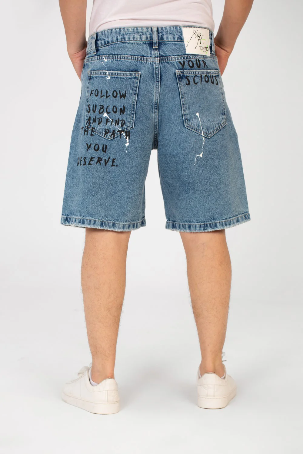 Men's Tomato Cutting Printed Five Pockets Denim Short - Image 6