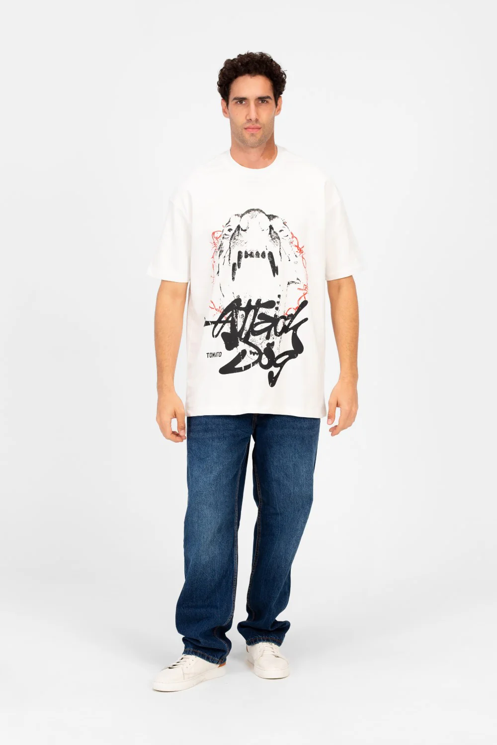 Men's Tomato Front Print Regular Fit High Quality Melton T-Shirt - Image 12