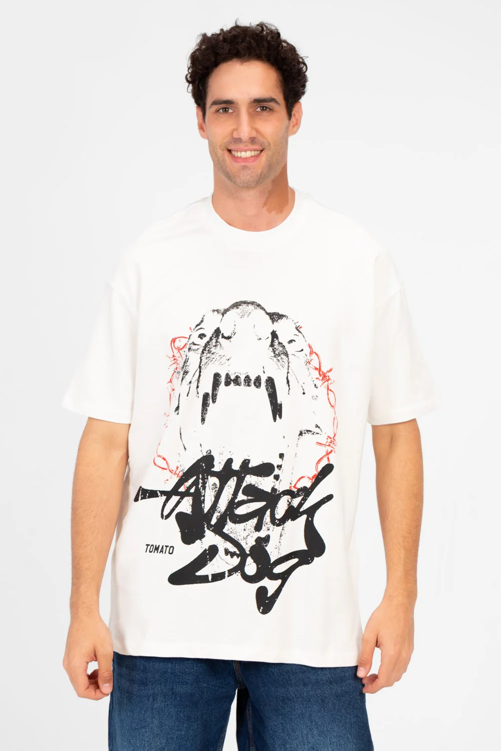 Men's Tomato Front Print Regular Fit High Quality Melton T-Shirt - Image 9