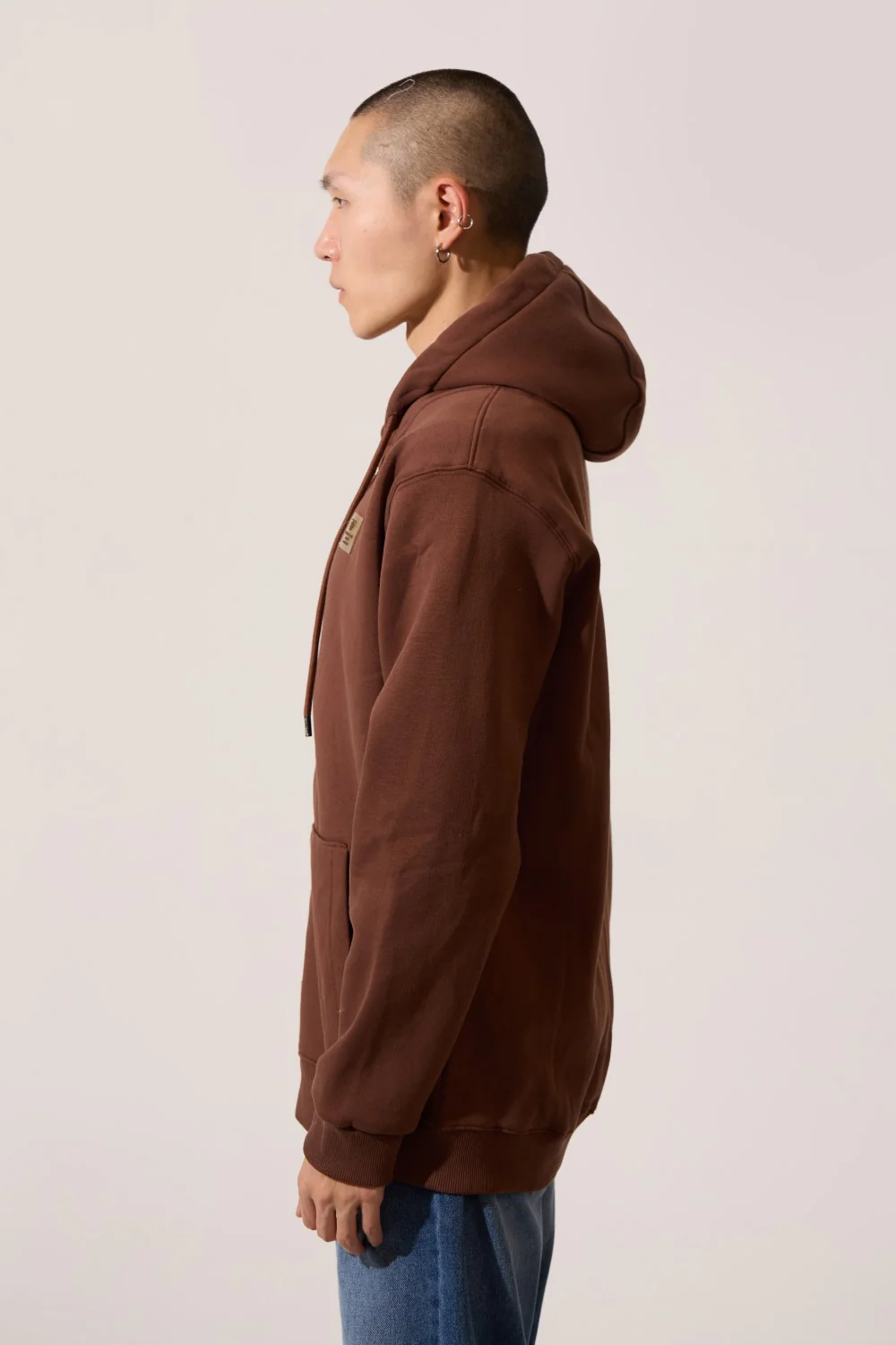 Men's Tomato Full Front Zip Hooded Slim Fit Long Sleeve Sweatshirt - Image 3