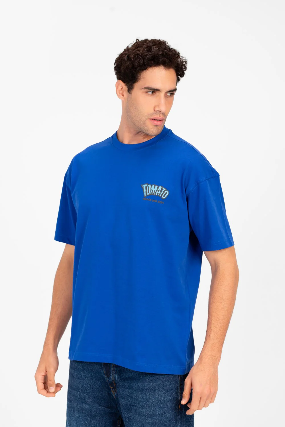 Men's Tomato Graphic Print Regular Fit T-Shirt - Image 3