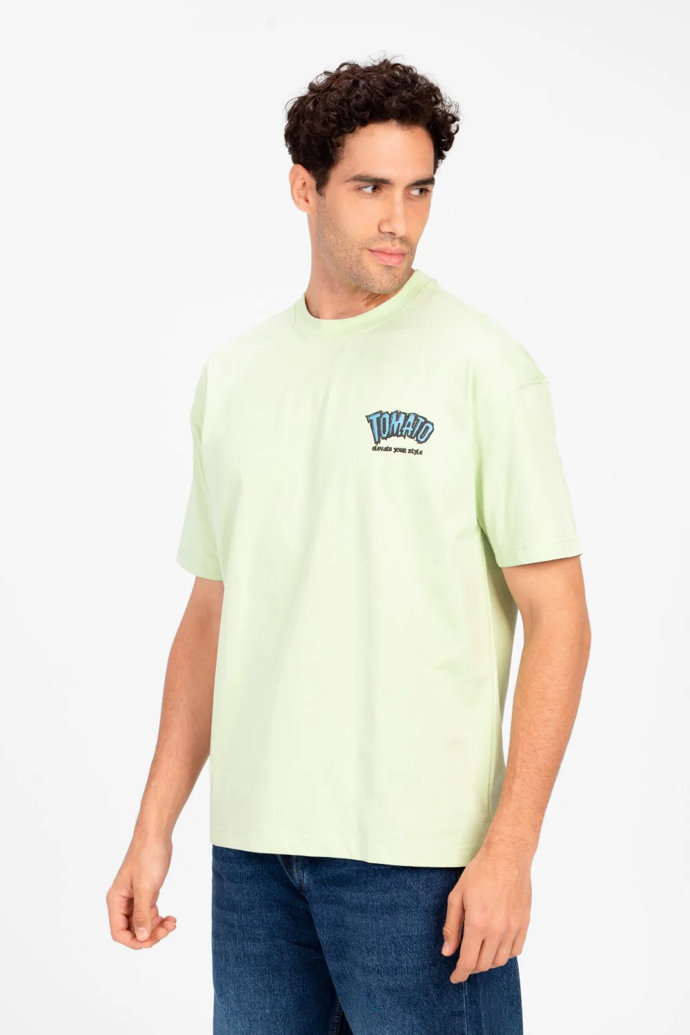 Men's Tomato Graphic Print Regular Fit T-Shirt - Image 7
