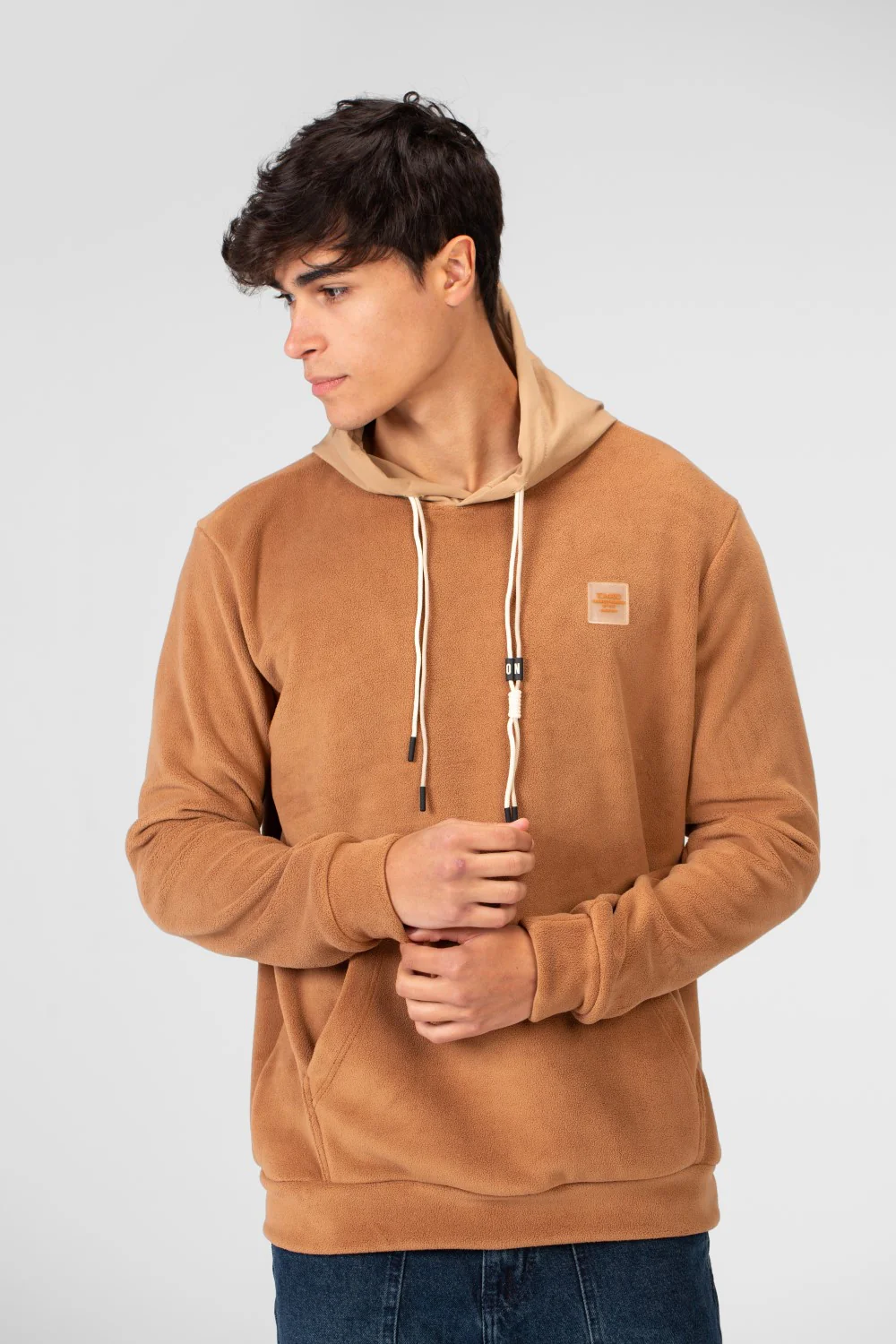 Men's Tomato Kangaroo Pocket Long Sleeve Hoodie Sweatshirt - Image 5