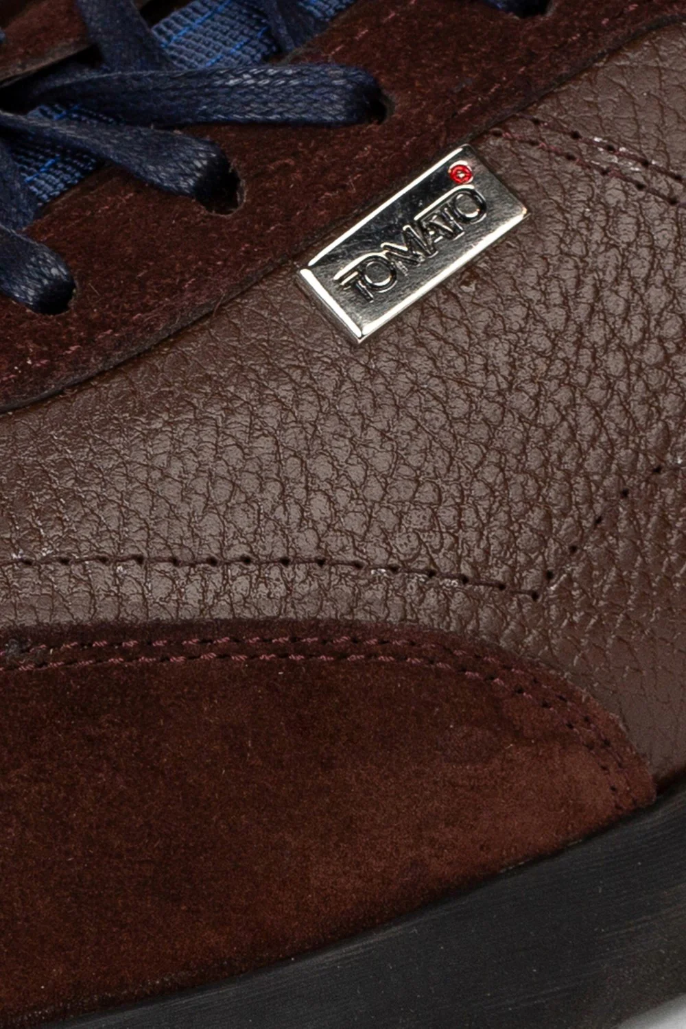 Men's Tomato Leather And Suede Lace Up Shoes - Image 6