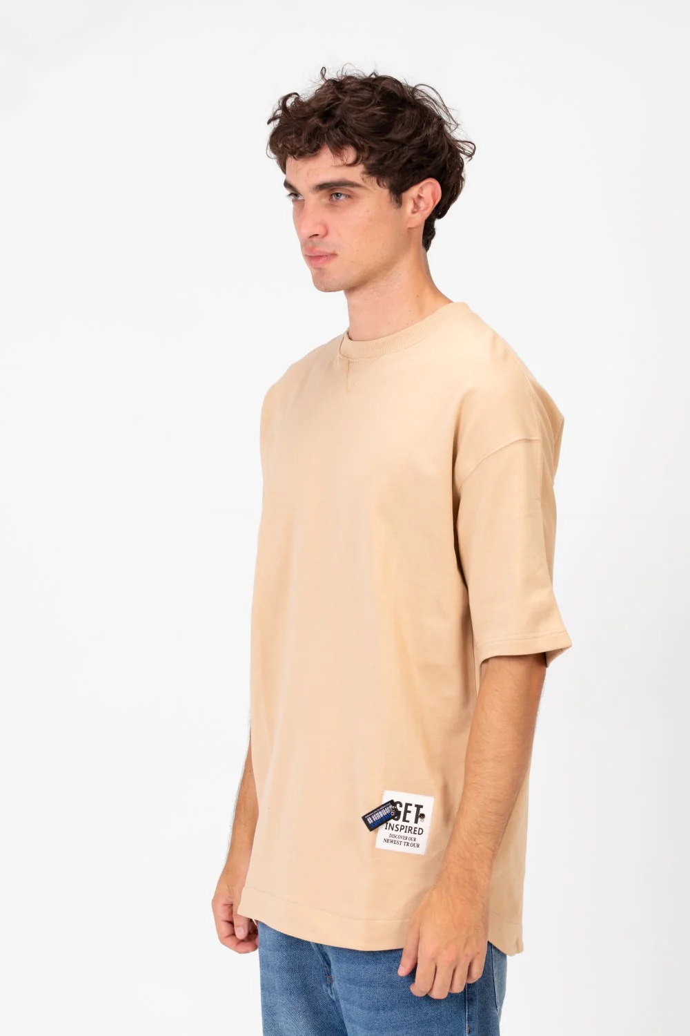 Men's Tomato Oversized Summer Melton Short Sleeves T-Shirt With Back Text Print - Image 11