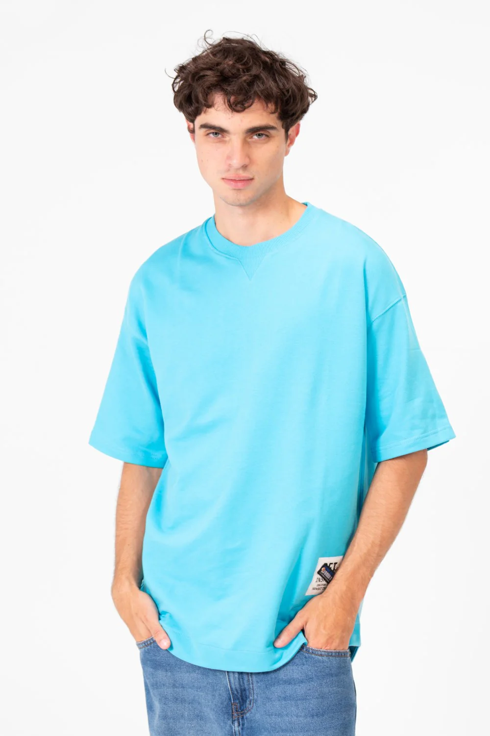 Men's Tomato Oversized Summer Melton Short Sleeves T-Shirt With Back Text Print - Image 5