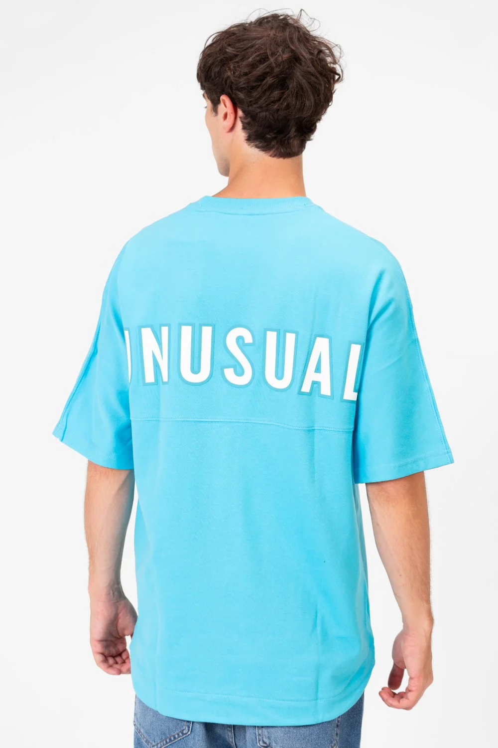 Men's Tomato Oversized Summer Melton Short Sleeves T-Shirt With Back Text Print - Image 6
