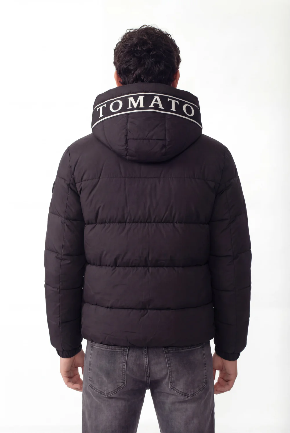 Men's Tomato Print Puffer Waterproof Hood Jacket - Image 2