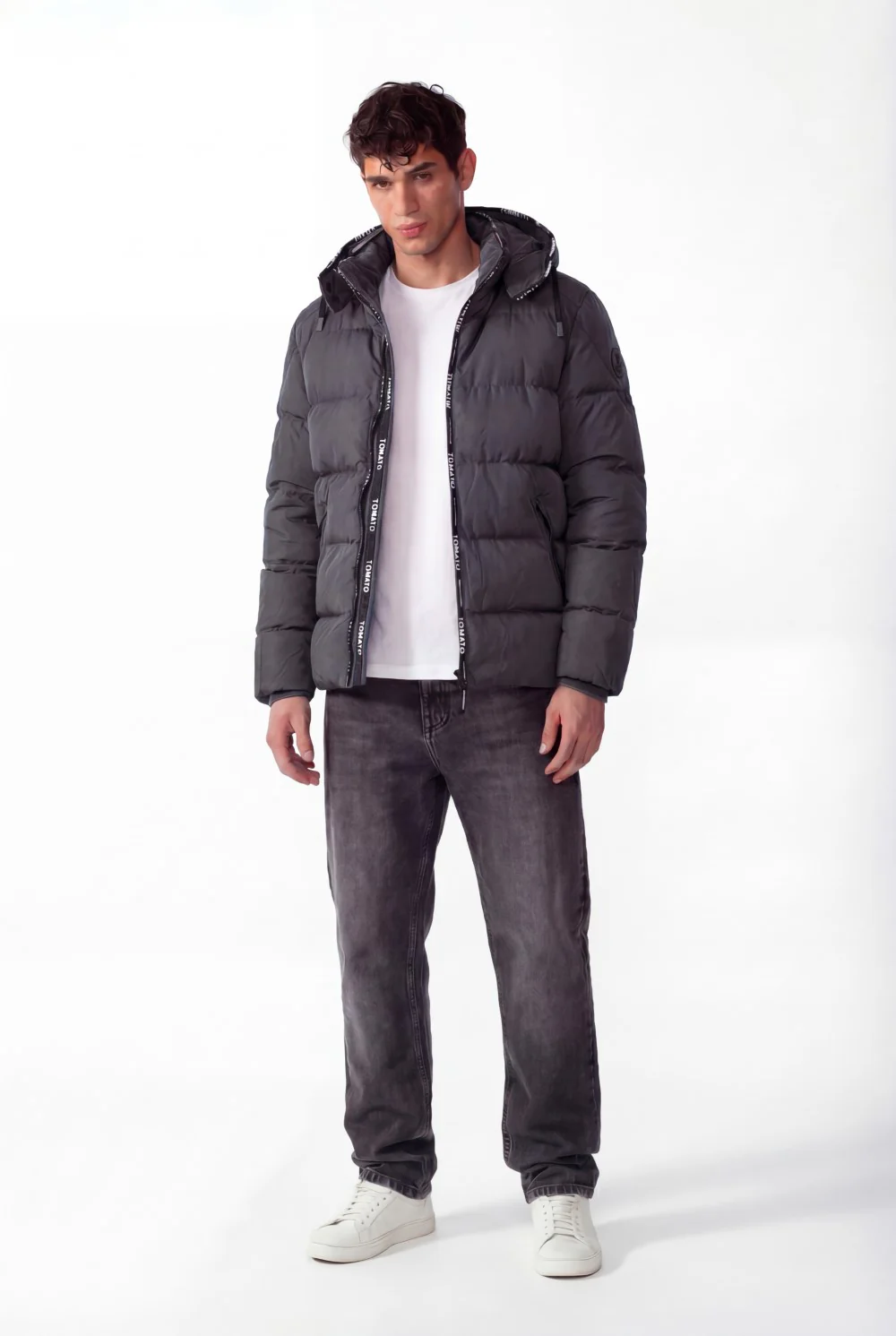 Men's Tomato Puffer Full Zip-Up Waterproof Jacket - Image 3