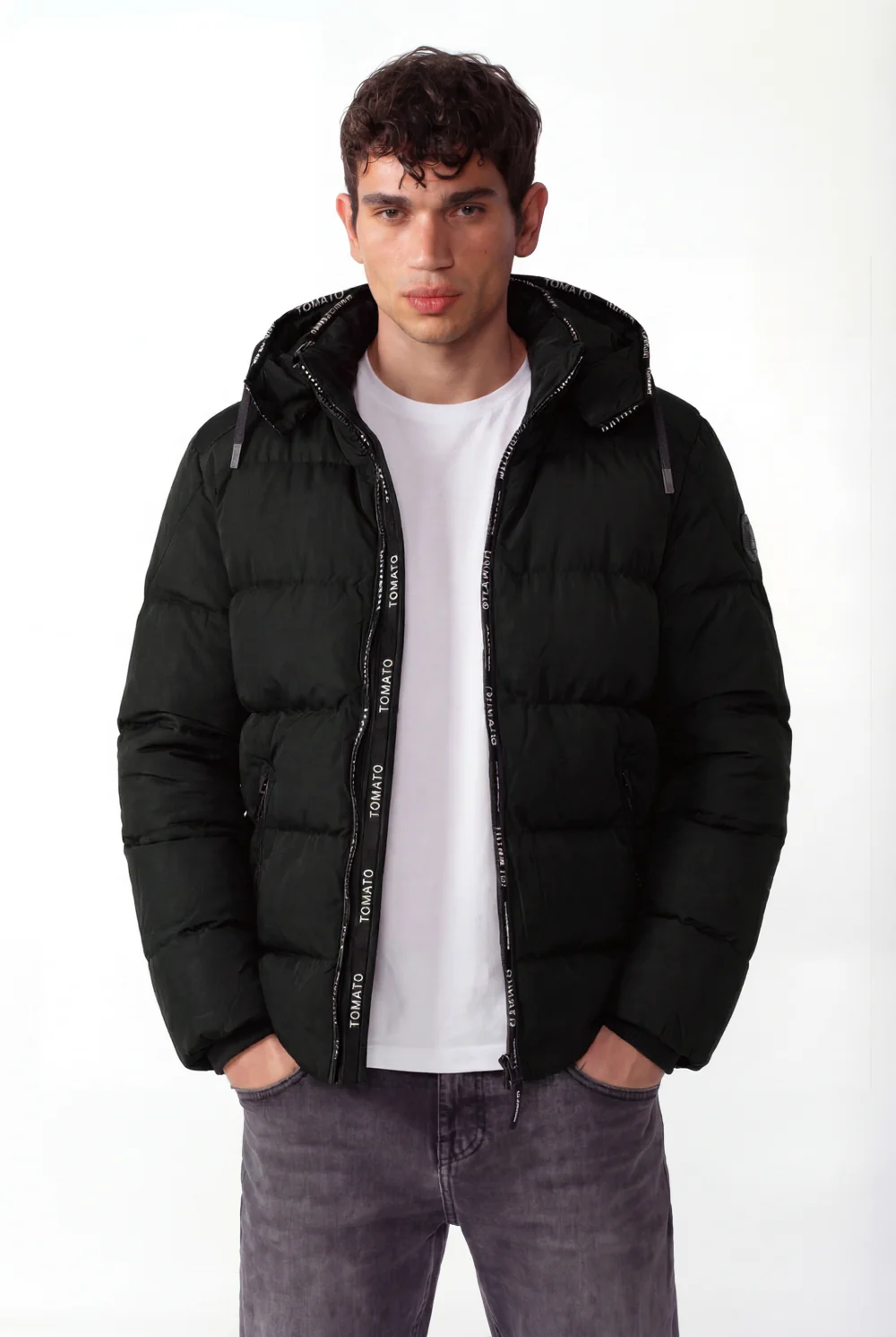 Men's Tomato Puffer Full Zip-Up Waterproof Jacket - Image 9