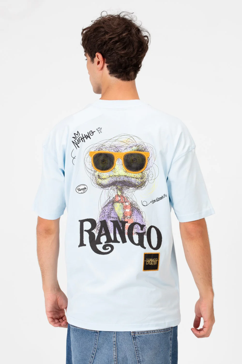 Men's Tomato Regular Fit T-Shirt With Modern Print And Round Neck - Image 2