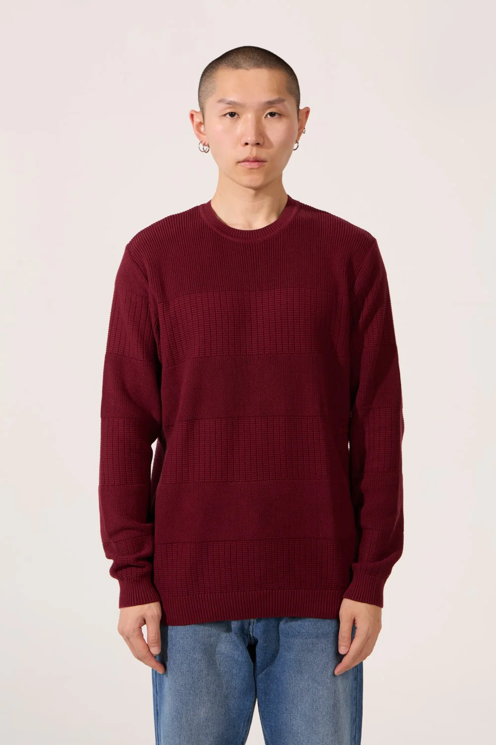Men's Tomato Slim Fit Cotton Crew Neck Long Sleeve Pullover - Image 9