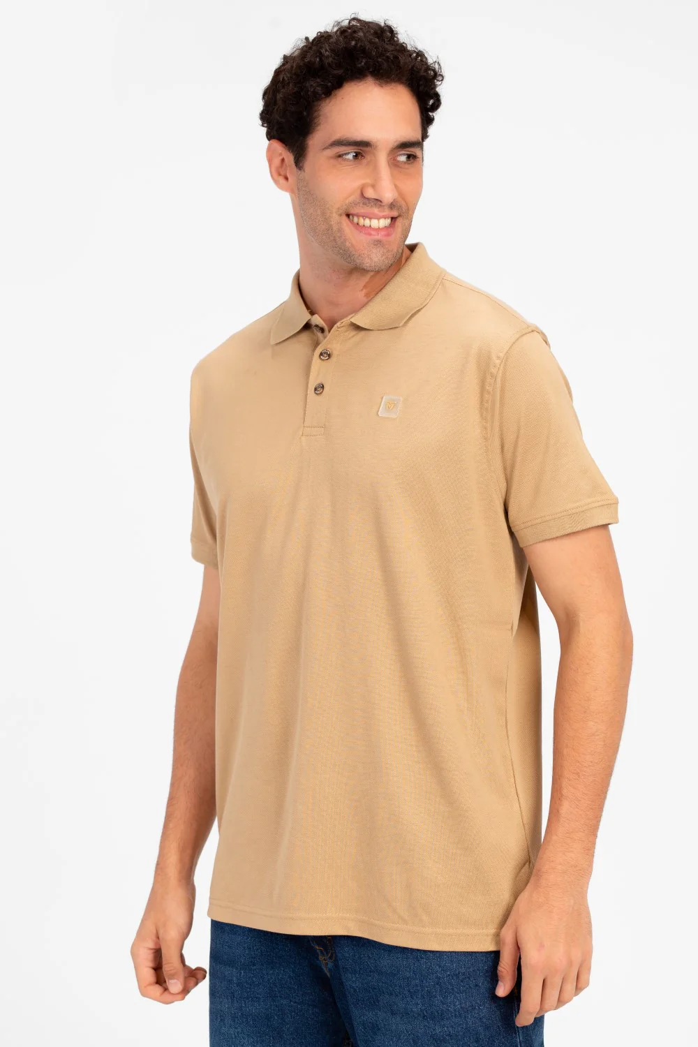 Men's Tomato Slim Fit Half Button Polo T-Shirt - Image 3