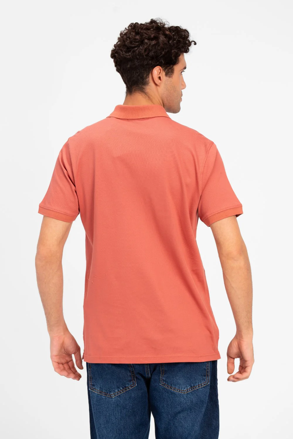 Men's Tomato Slim Fit Half Button Polo T-Shirt - Image 6