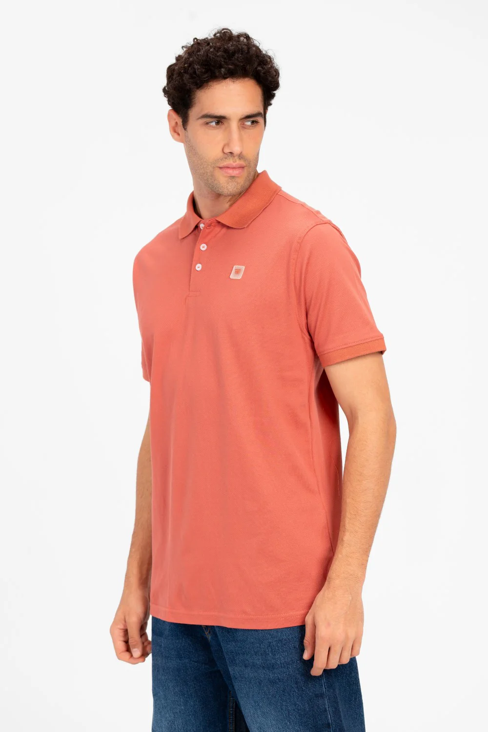 Men's Tomato Slim Fit Half Button Polo T-Shirt - Image 7