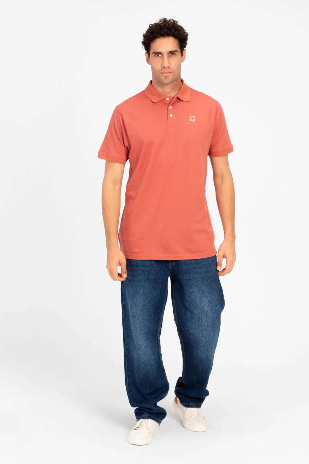 Men's Tomato Slim Fit Half Button Polo T-Shirt - Image 8