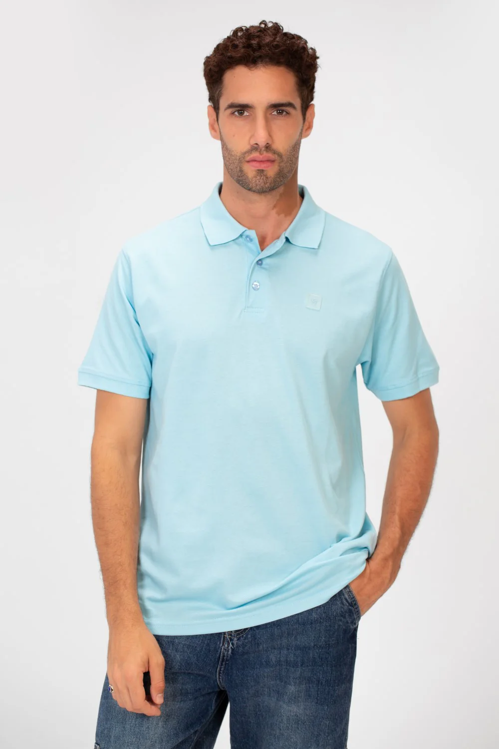 Men's Tomato Slim Fit Half Button Polo T-Shirt - Image 9