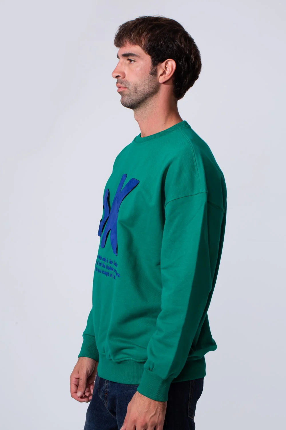 Men's Tomato Store Long Sleeve Crew Neck With Front Print Regular Fit Melton Sweatshirt - Image 8