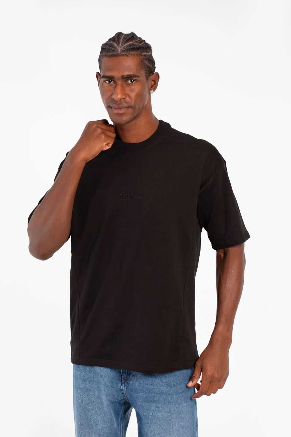 Men's Tomato Summer Melton Oversized T-Shirt With Short Sleeves And Crew Neck - Image 5
