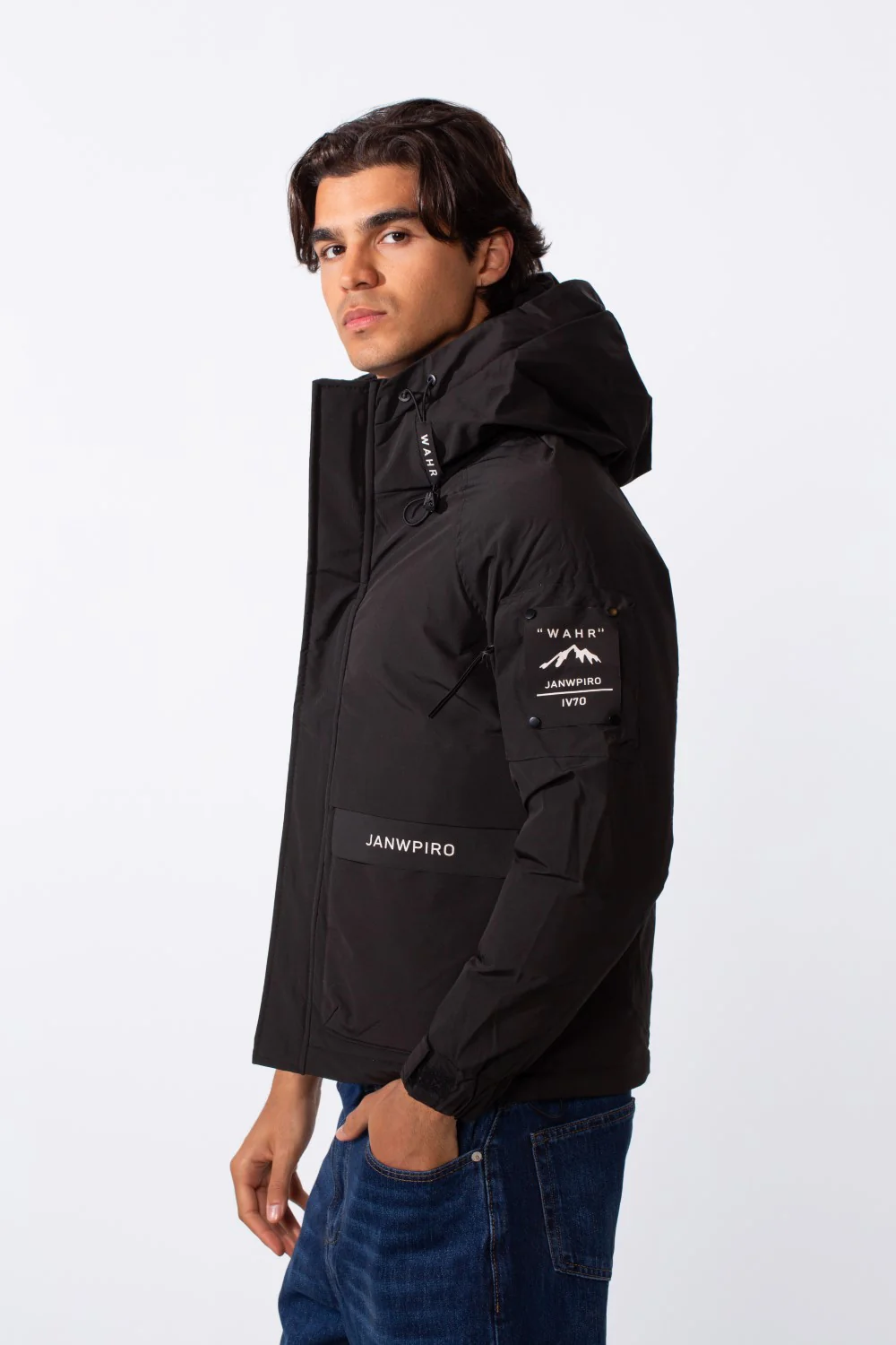 Men's Tomato Text Print Hooded Zip-Up Jacket - Image 8
