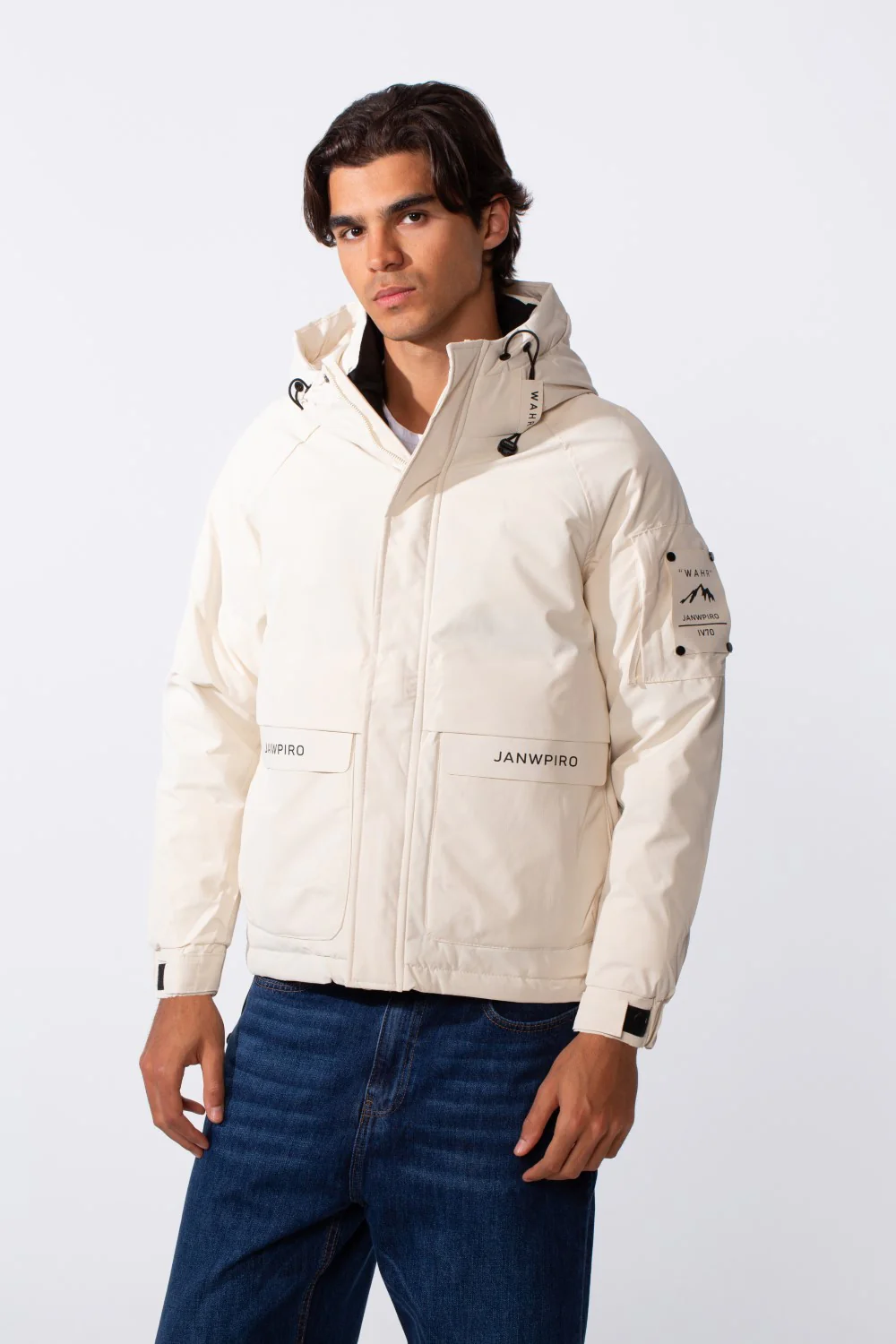 Men's Tomato Text Print Hooded Zip-Up Jacket - Image 9