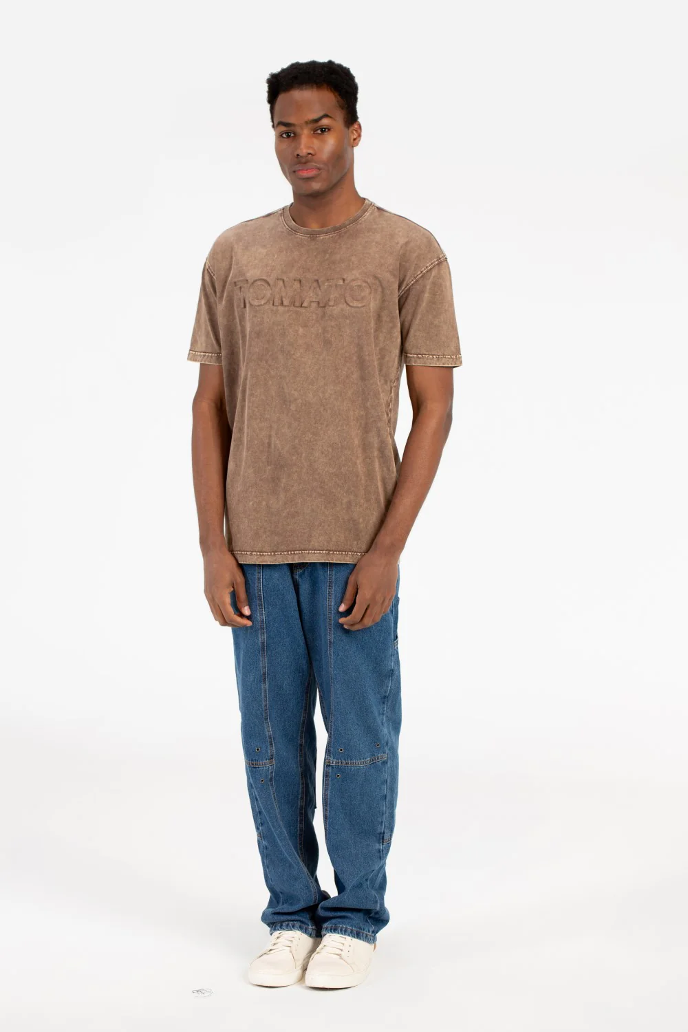 Men's Tomato Washed Oversized Half Sleeve T-Shirt - Image 12