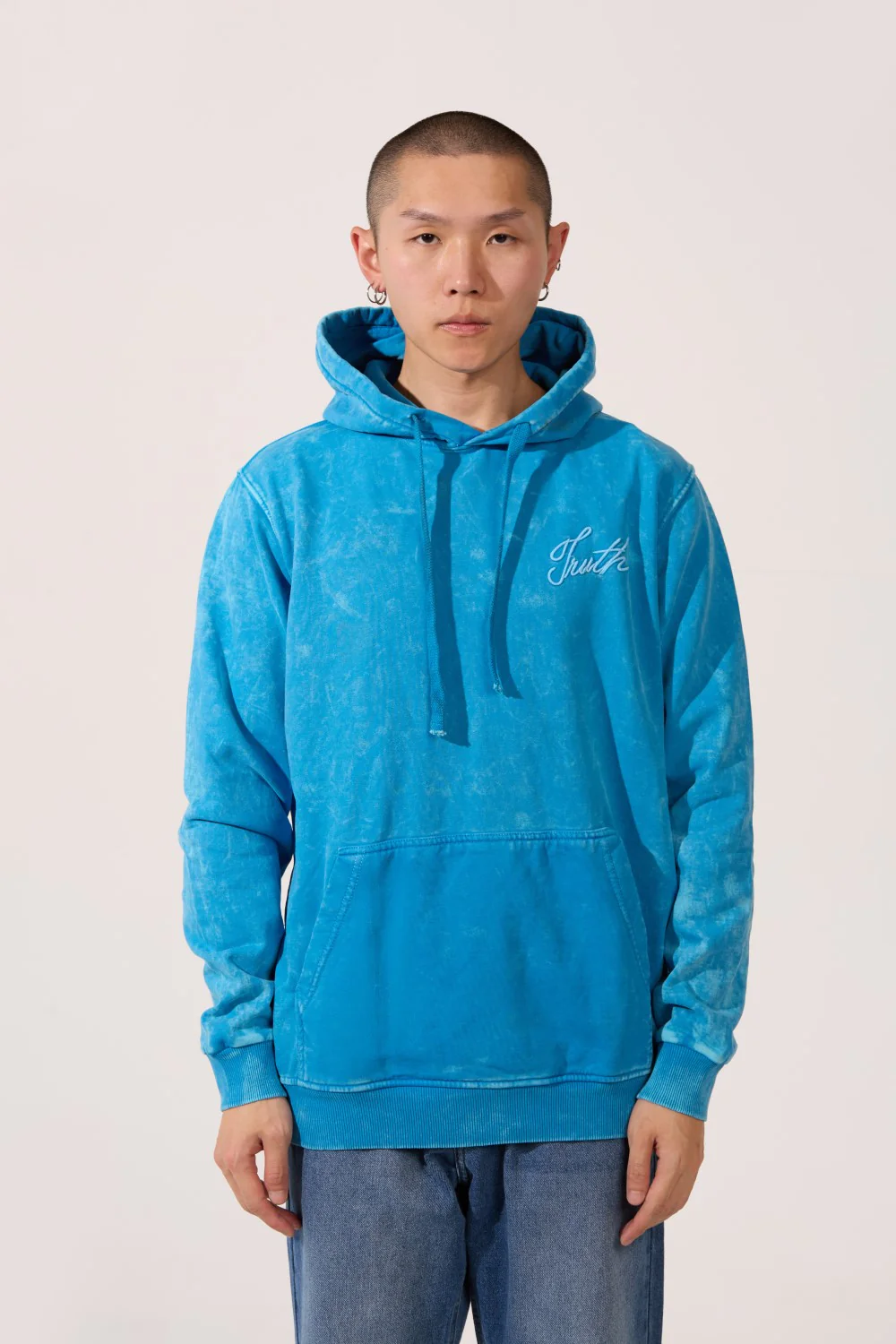 Men's Tomato Washed Oversized Hoodie Sweatshirt With Front Pocket And Long Sleeves - Image 5