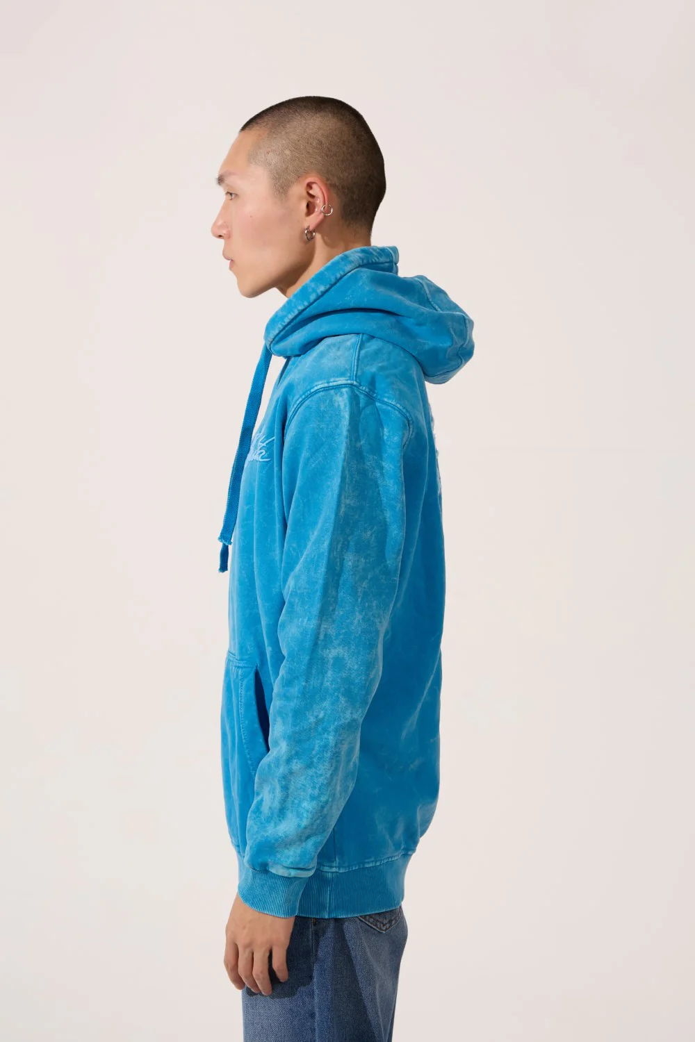 Men's Tomato Washed Oversized Hoodie Sweatshirt With Front Pocket And Long Sleeves - Image 7