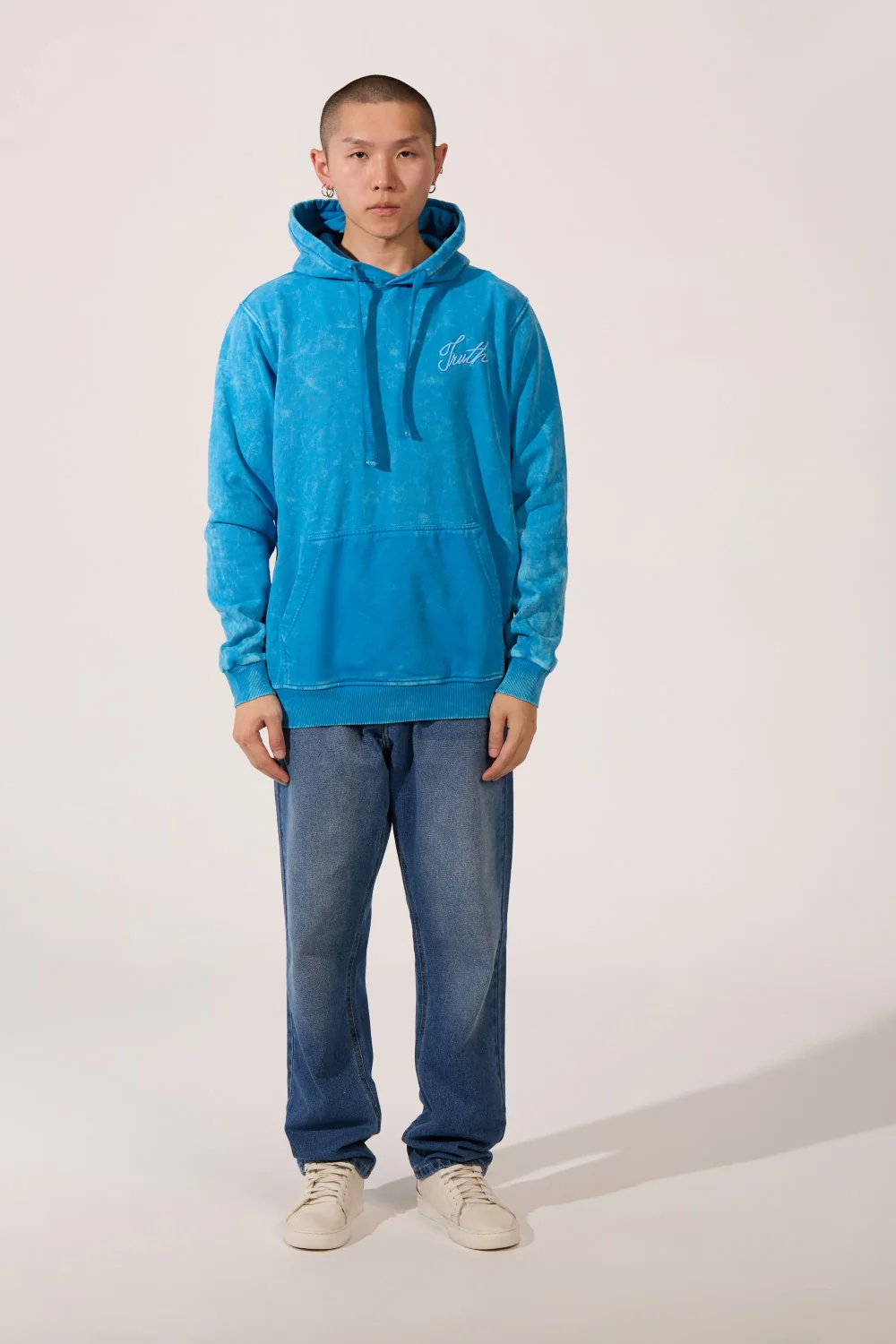 Men's Tomato Washed Oversized Hoodie Sweatshirt With Front Pocket And Long Sleeves - Image 8