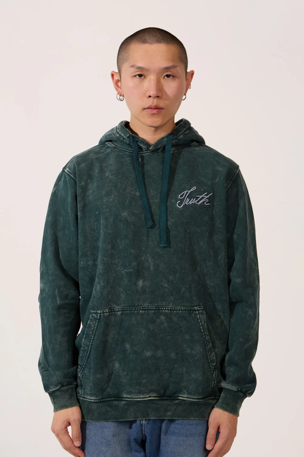 Men's Tomato Washed Oversized Hoodie Sweatshirt With Front Pocket And Long Sleeves - Image 9