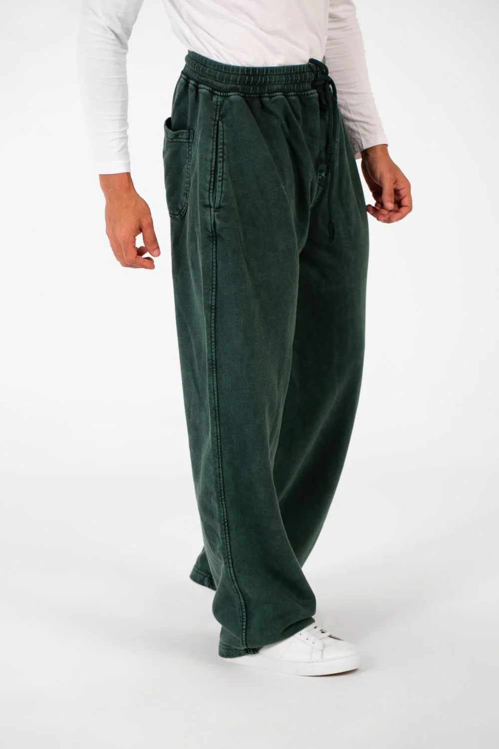 Men's Tomato Washed Oversized Sweatpants With Elastic Waistband And Drawstring High Quality - Image 3