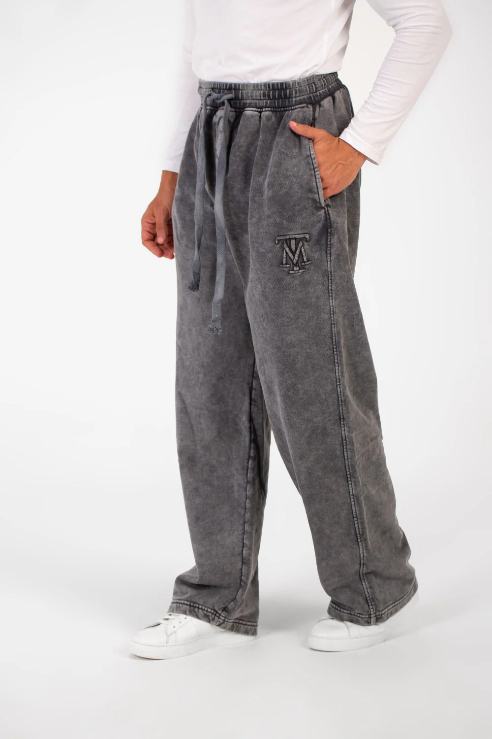 Men's Tomato Washed Oversized Sweatpants With Elastic Waistband And Drawstring High Quality - Image 8