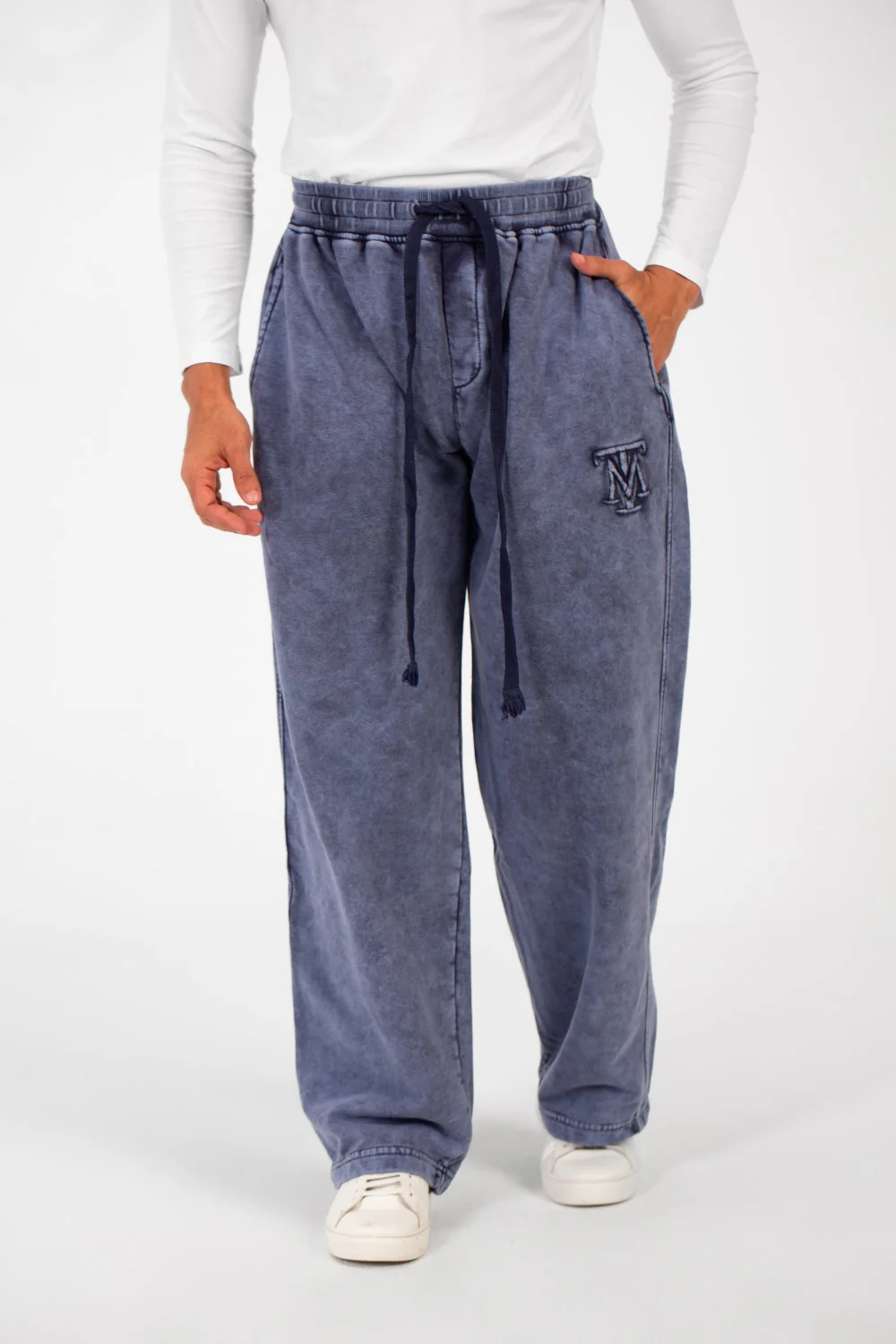 Men's Tomato Washed Oversized Sweatpants With Elastic Waistband And Drawstring High Quality - Image 9