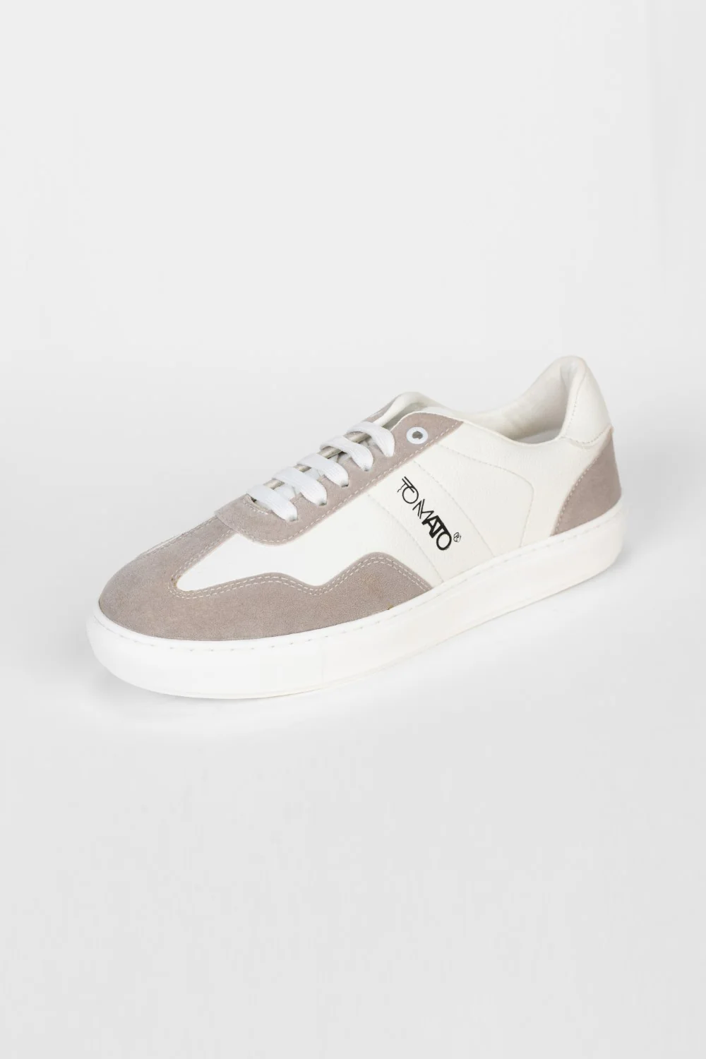Men's Tomato White Leather And Suede Lace Up Shoes - Image 4