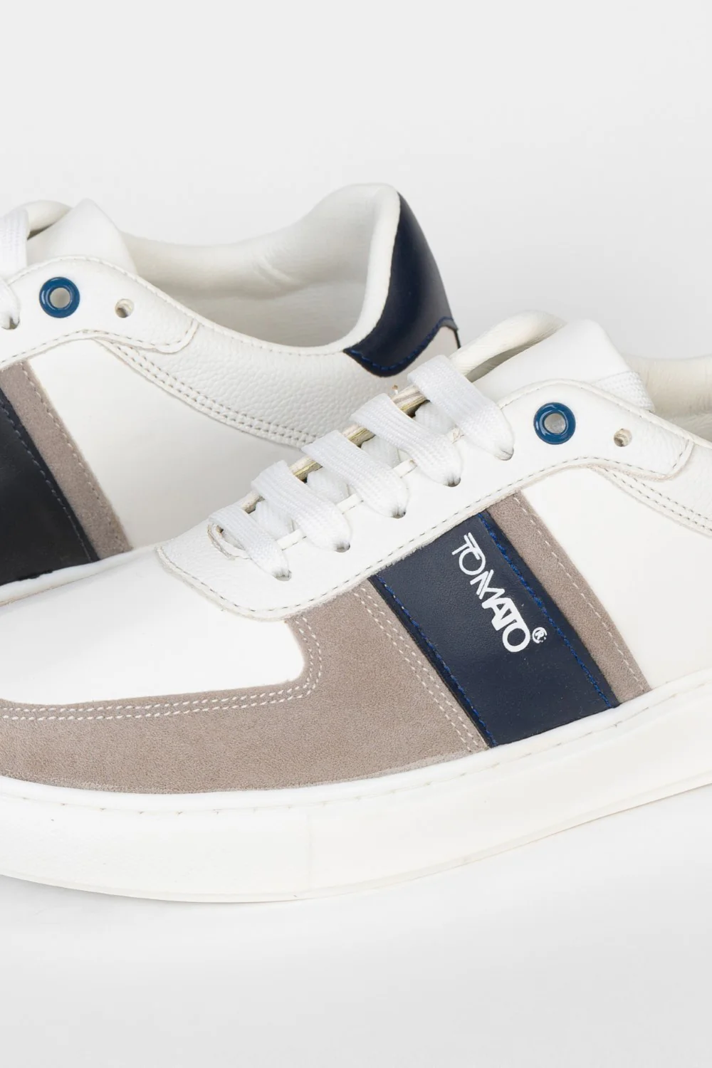 Men's Tomato white Shoes With Suede - Image 3