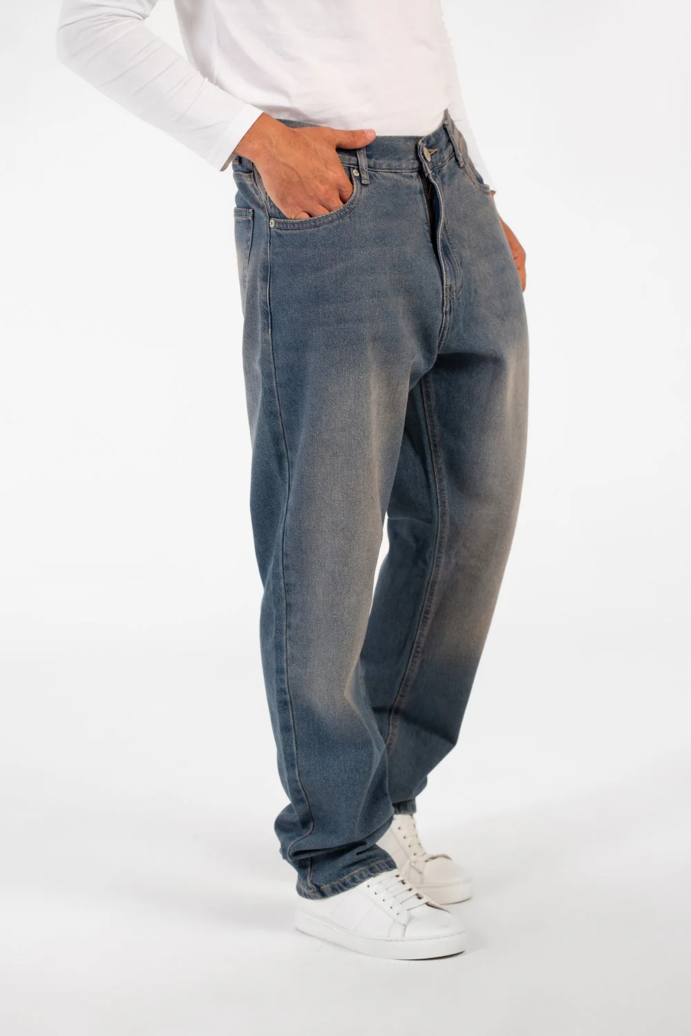 Men's Tomato Wide Leg Modern Design Five Pocket Jeans Pants - Image 11