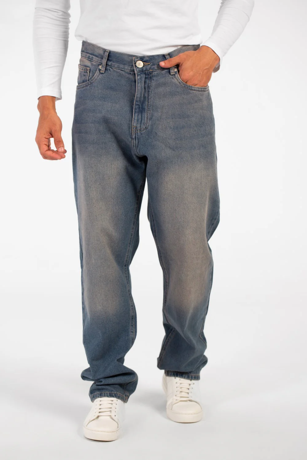 Men's Tomato Wide Leg Modern Design Five Pocket Jeans Pants - Image 9