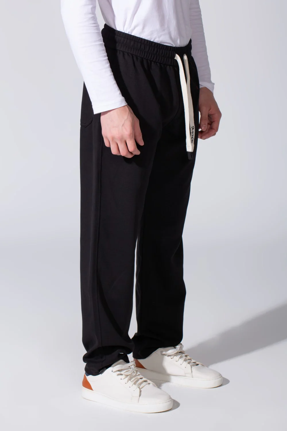 Men's Tomato Wide Leg Sweatpants With Elastic Waist And Back Pocket - Image 3