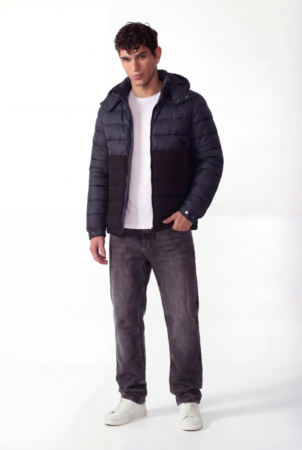 Men's Tow-Tone Puffer Waterproof Full Zipper Jacket - Image 7