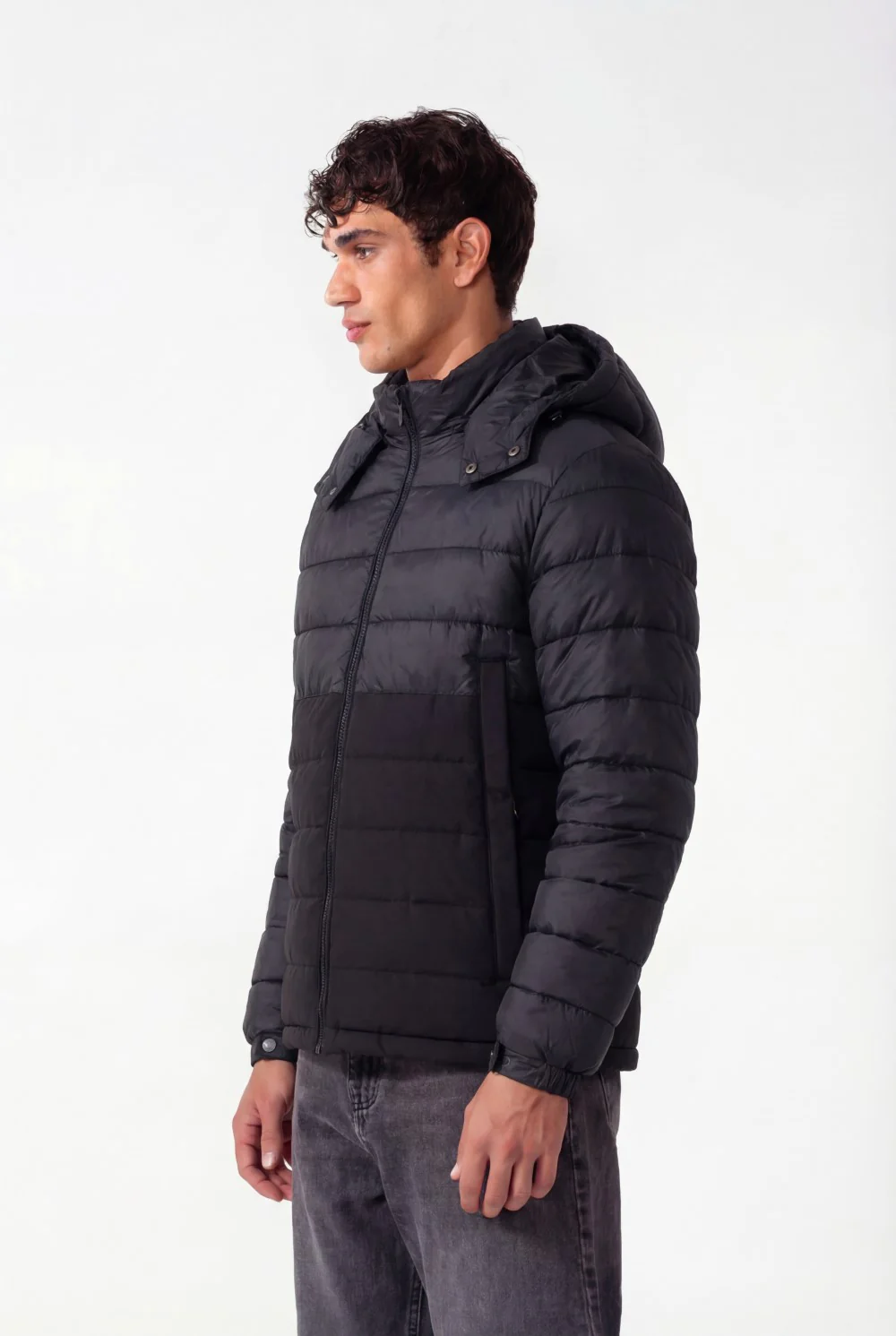 Men's Tow-Tone Puffer Waterproof Full Zipper Jacket - Image 8