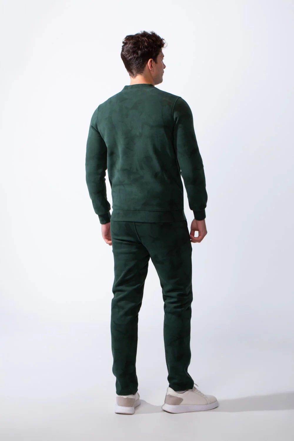 Men's Two-Piece Long Sleeves Crew Neck With Marble Pattern Slim Fit Melton Comfy Casual Daily Wear Out Fit - Image 10