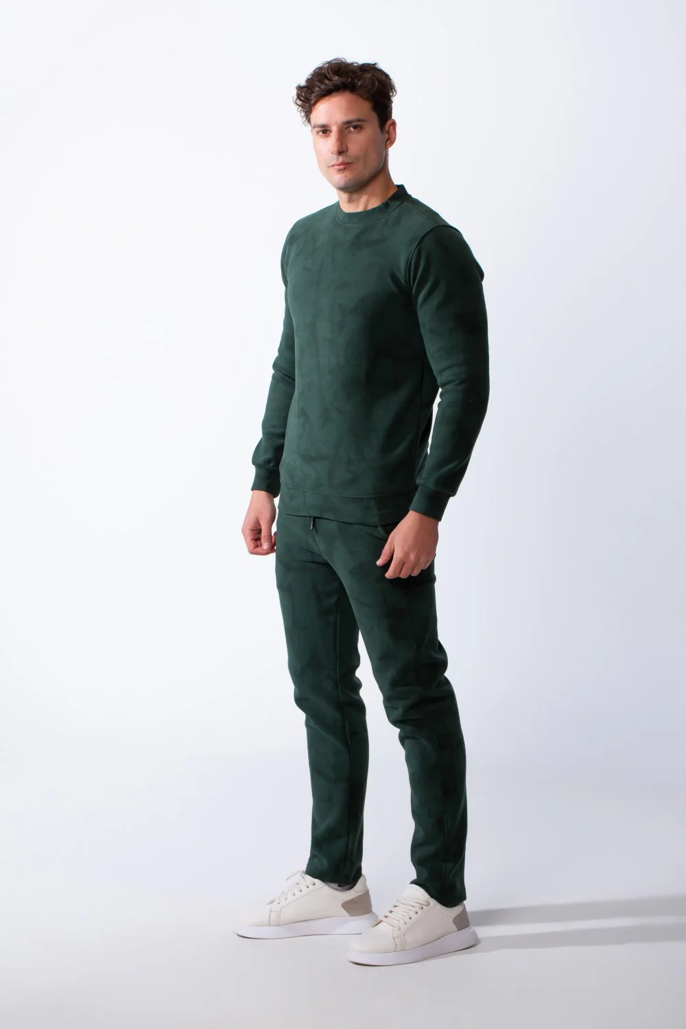 Men's Two-Piece Long Sleeves Crew Neck With Marble Pattern Slim Fit Melton Comfy Casual Daily Wear Out Fit - Image 12